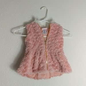 Little Lass Pink Faux Fur Vest 24 Months